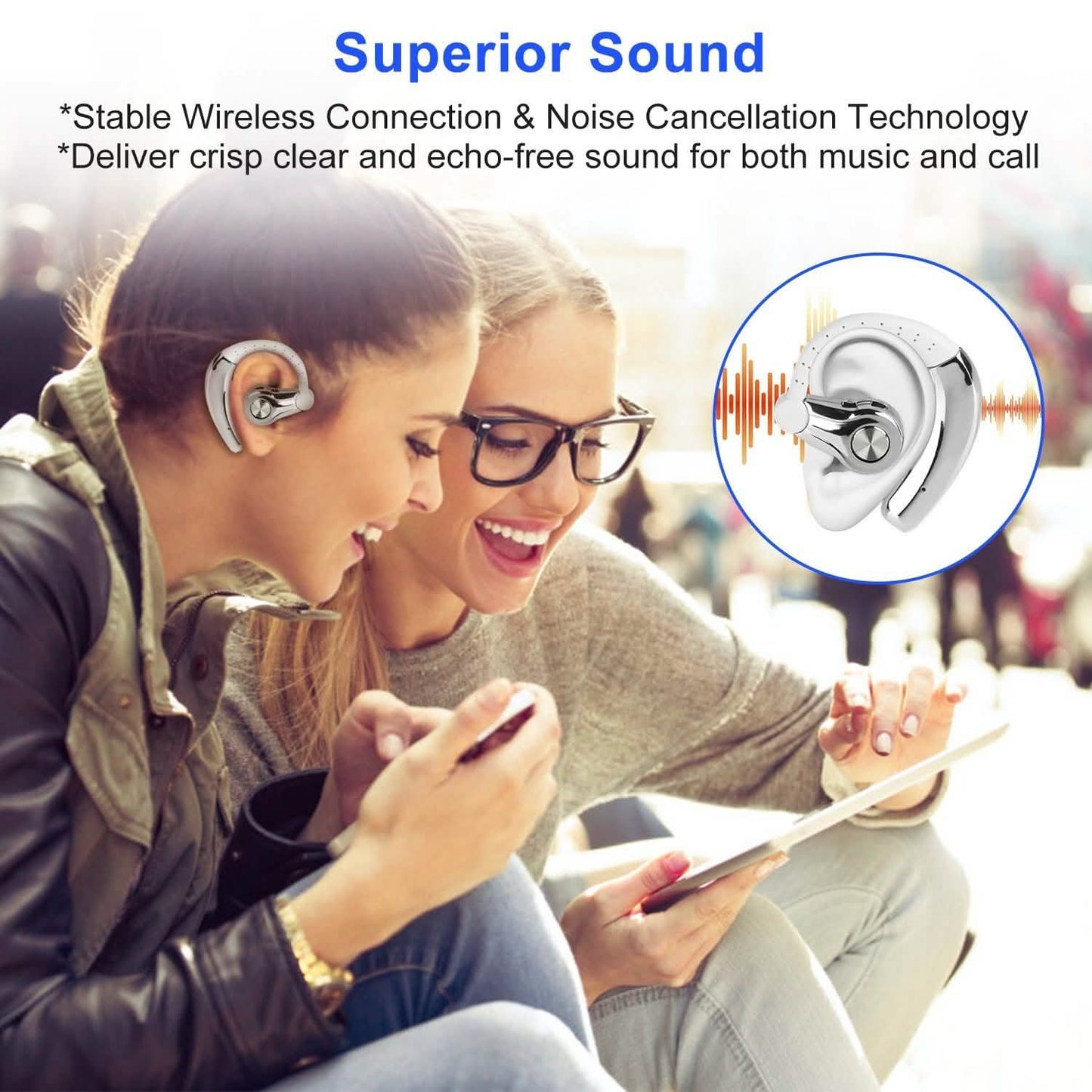 Wireless Earpiece Right with Mic Earhook DailySale