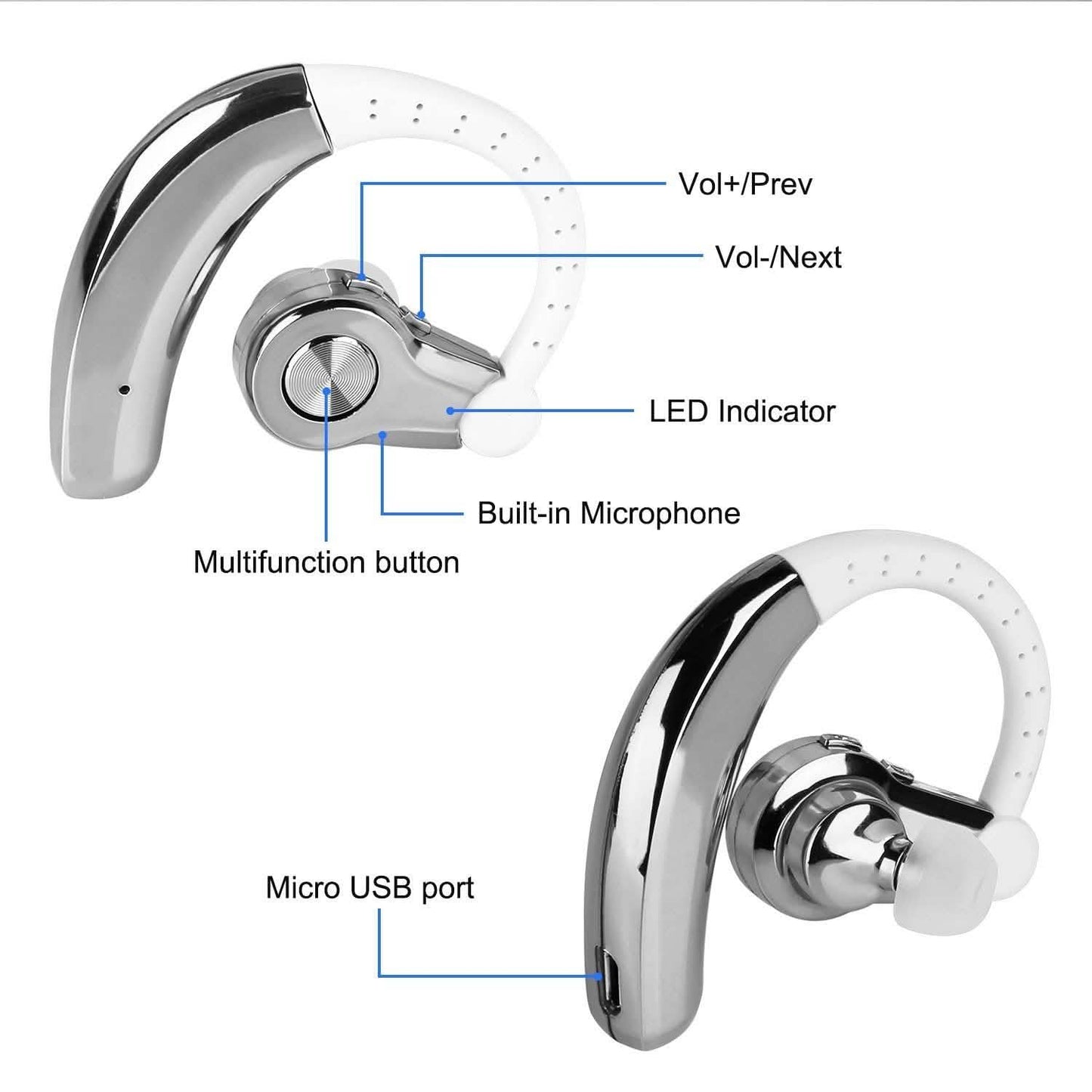 Wireless Earpiece Right with Mic Earhook DailySale