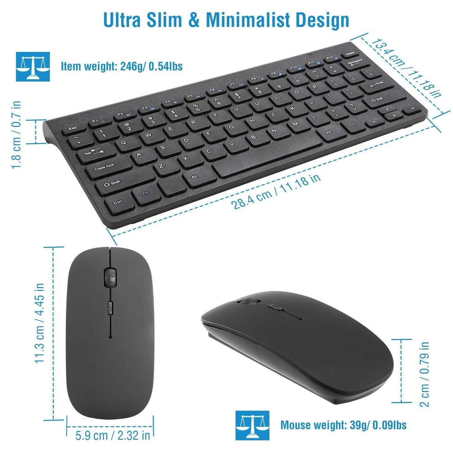 Wireless Keyboard and Mouse 2.4GHz Multimedia Mini Keyboard & Mouse DailySale