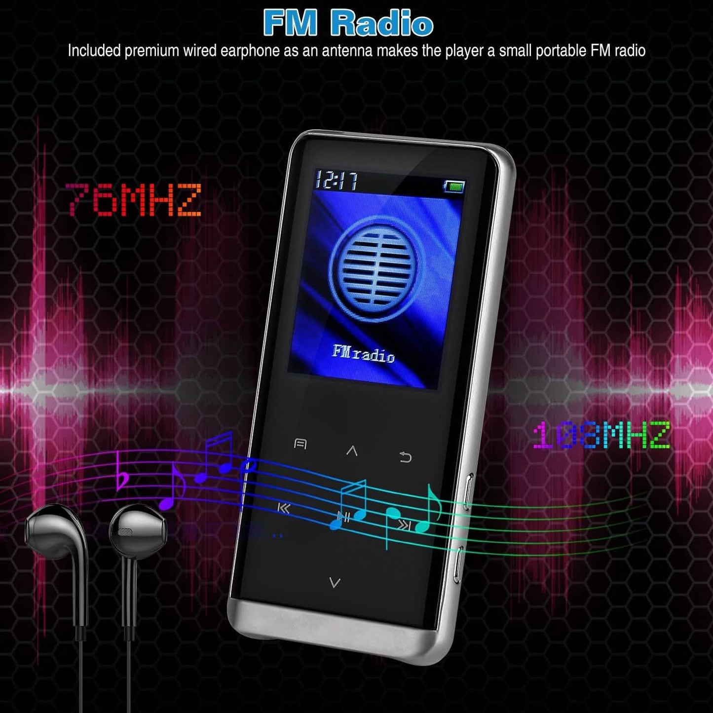 Wireless MP3 Player with Voice Recorder 32G Digital Music HiFi DailySale