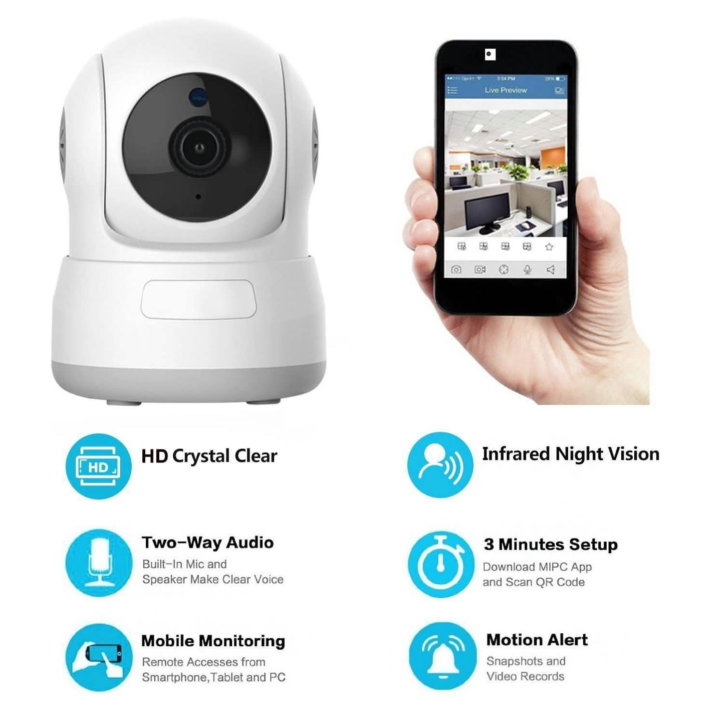 Wireless WIFI Pan Tilt HD Security Network Indoor CCTV IP Camera Night Vision DailySale