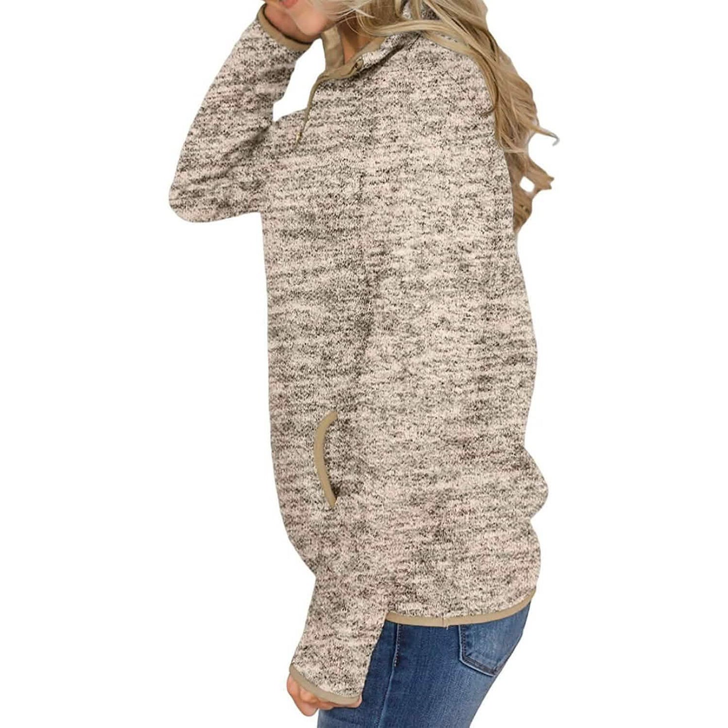 Women Casual Long Sleeve Stand Collar with Pockets DailySale