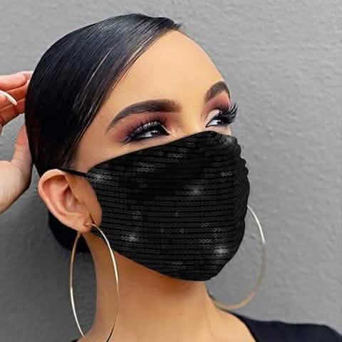 Women Fashion Sequins Breathable Washable and Reusable Mouth Mask DailySale