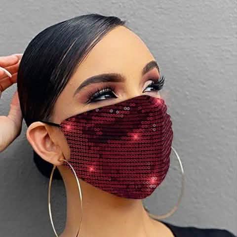 Women Fashion Sequins Breathable Washable and Reusable Mouth Mask DailySale
