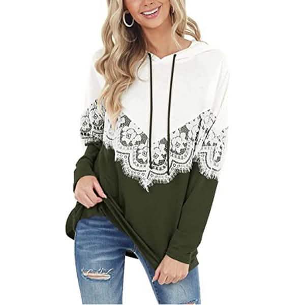 Women Long Sleeve Lace Hoodies DailySale