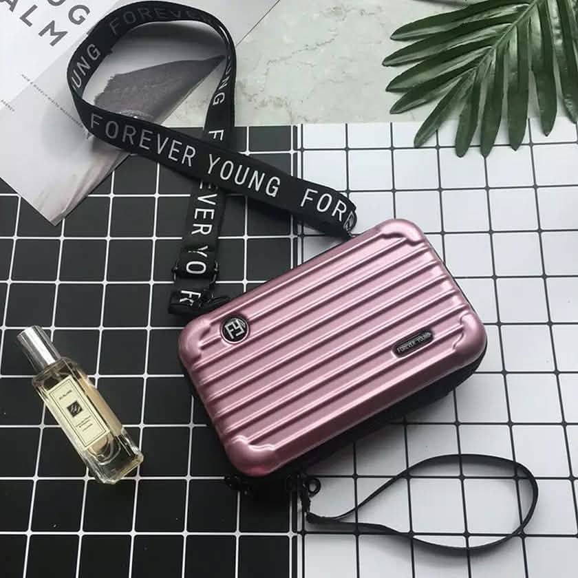 Women Suitcase Box Shape Crossbody Shoulder Bag Letter Band Travel Carrying DailySale