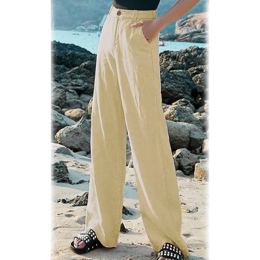 Women's Basic Soft Straight Twill Pants DailySale