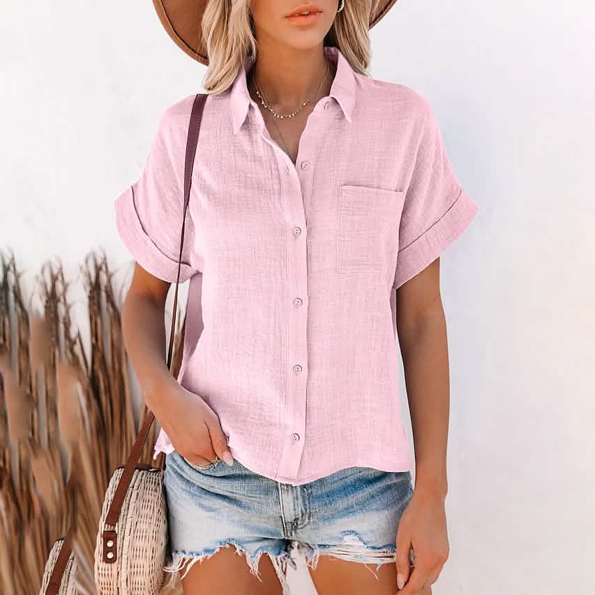 Women's Basic Solid Color Top Shirt DailySale