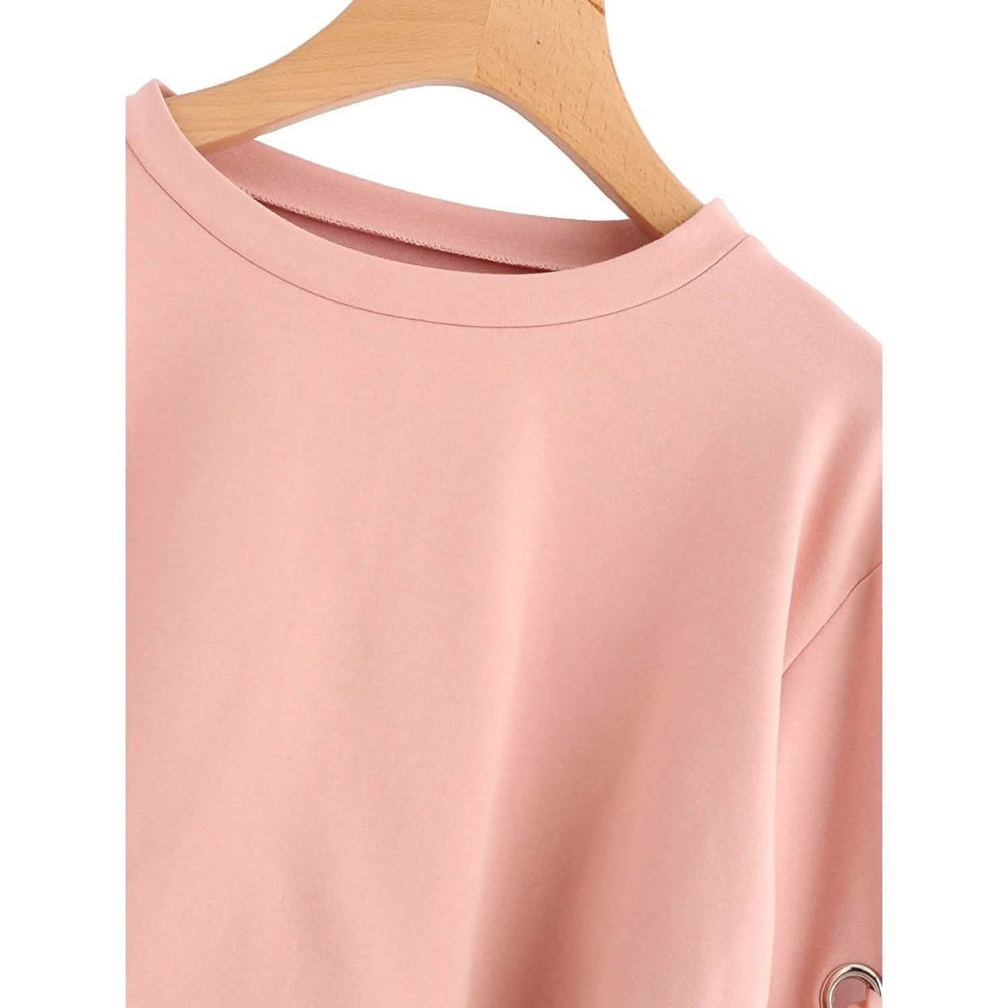 Women's Casual Lace-Up Long-Sleeved Pullover Crop Top Sweatshirt DailySale