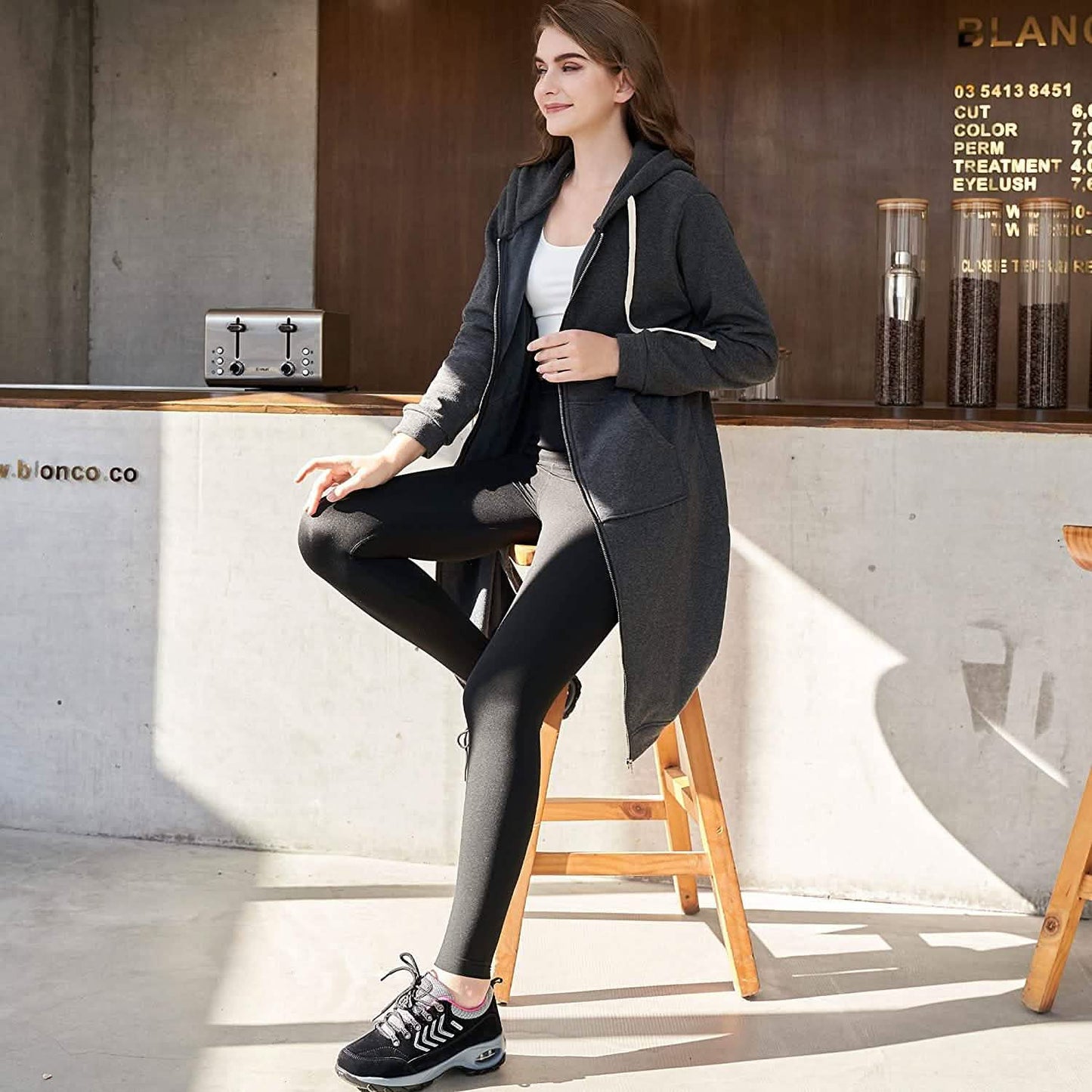 Women's Casual Zip up Hoodies Long Tunic Sweatshirts Jackets Fashion Plus Size Hoodie with Pockets DailySale