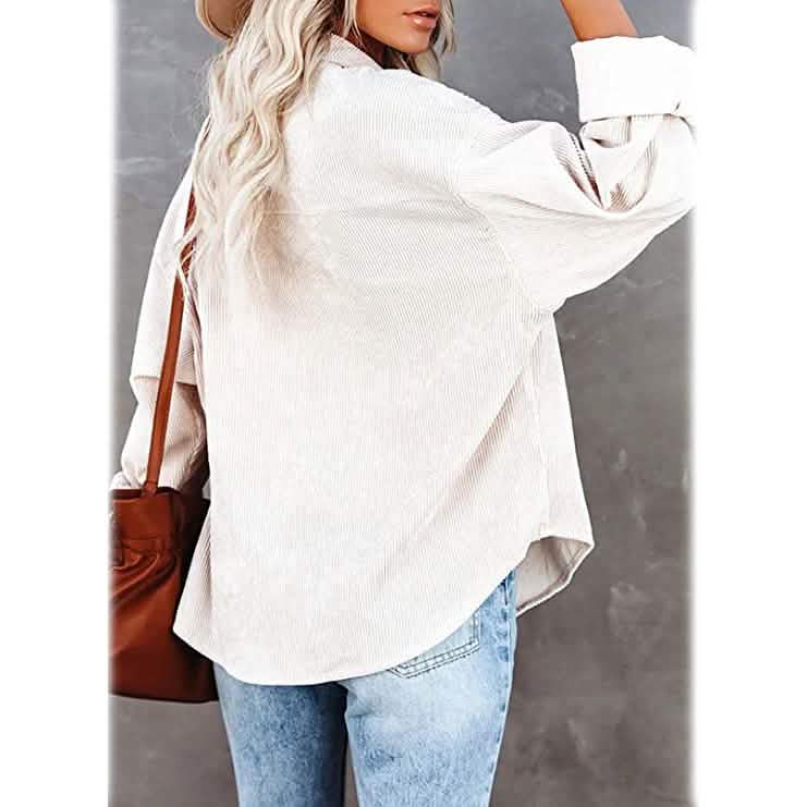 Women's Corduroy Shirts Casual Long Sleeve Top DailySale