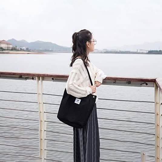 Women's Corduroy Shoulder Tote Bag DailySale