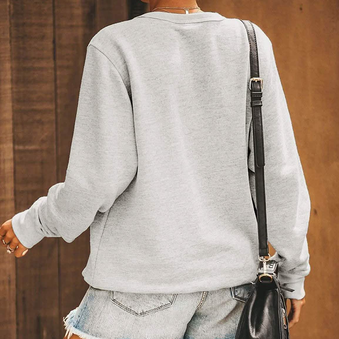 Women's Cute Long Sleeve Top Loose Crewneck Pullover Sweatshirt DailySale