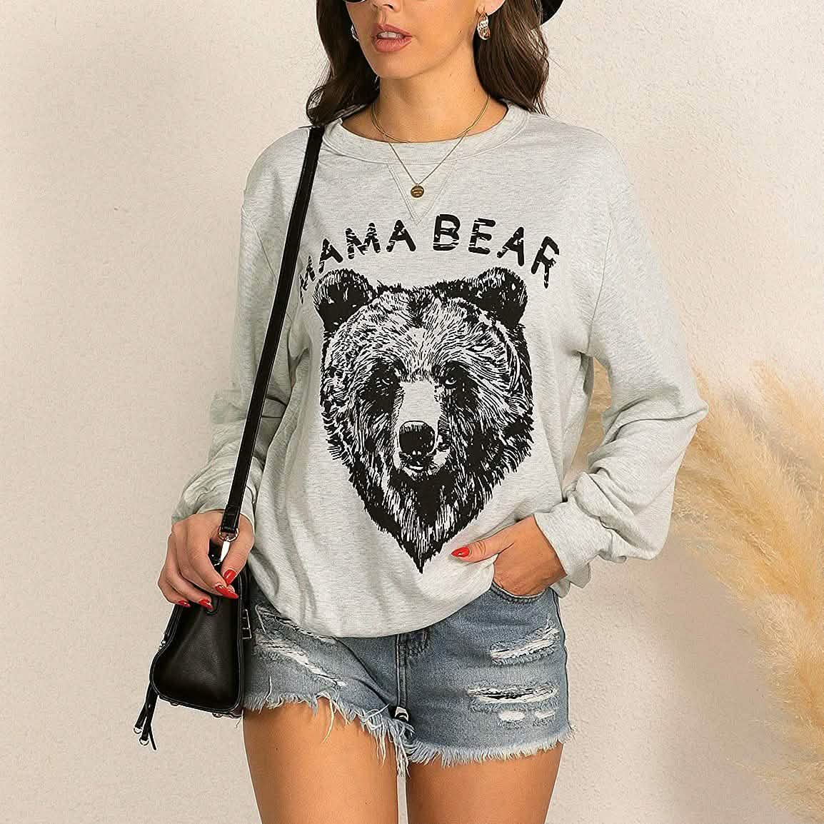 Women's Cute Long Sleeve Top Loose Crewneck Pullover Sweatshirt DailySale