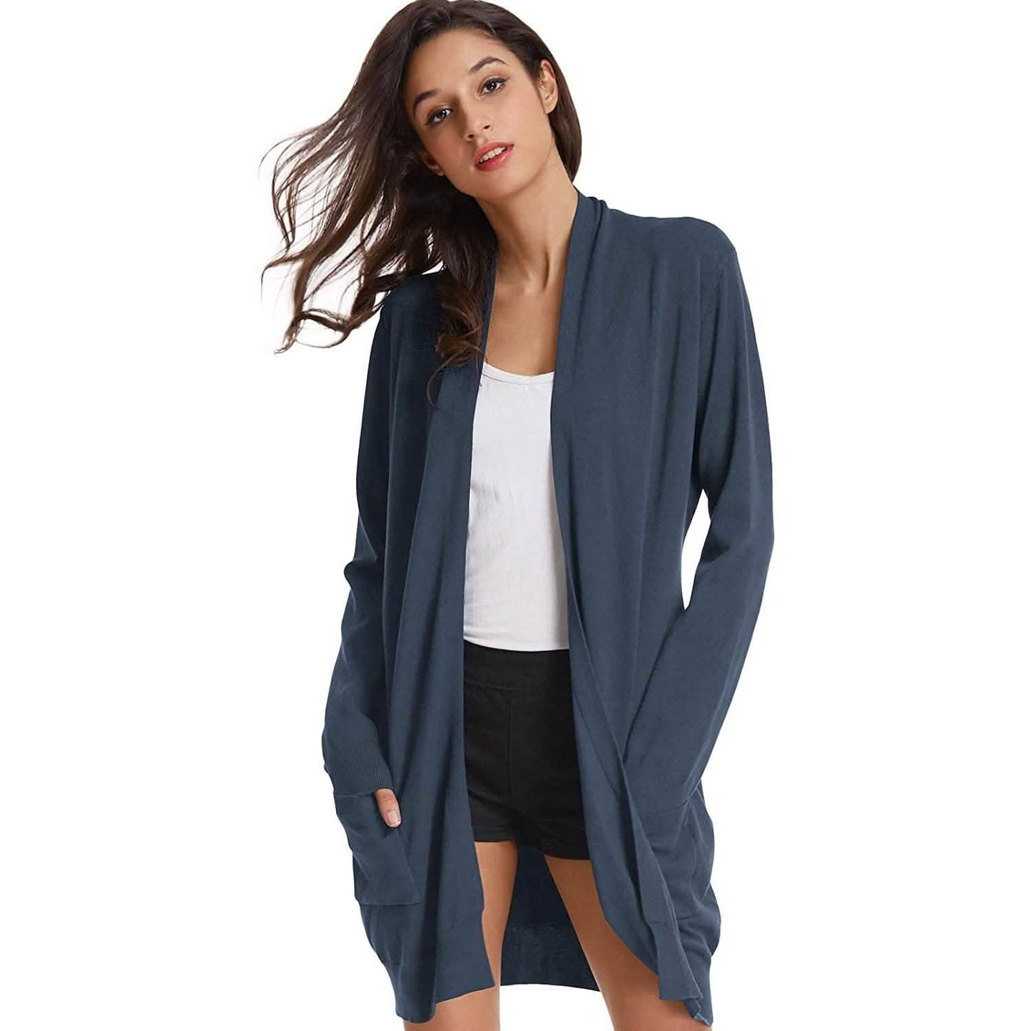 Women's Essential Solid Open Front Long Knited Cardigan Sweater DailySale