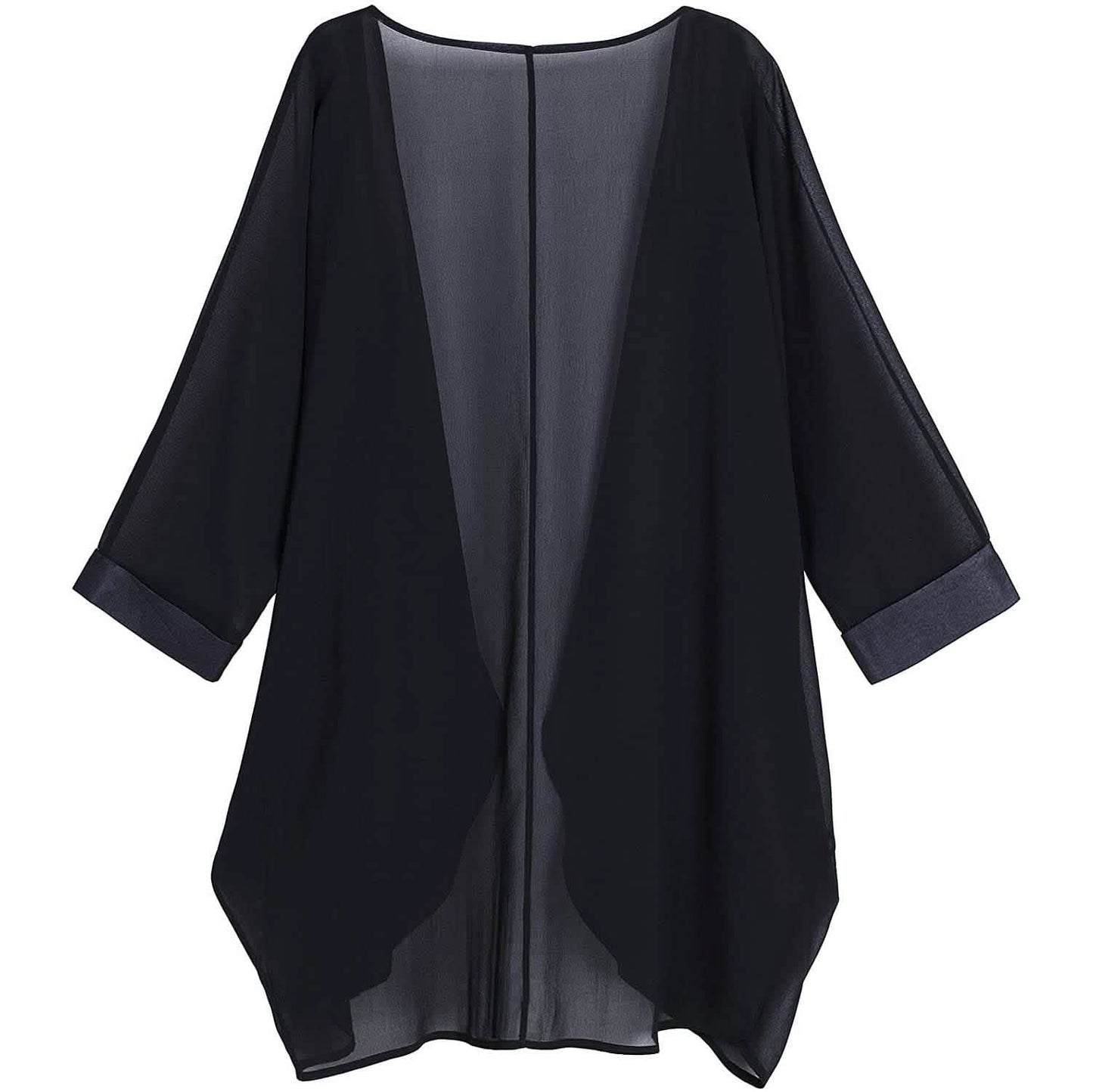 Women's Floral Print Sheer Chiffon Loose Kimono Cardigan Capes DailySale