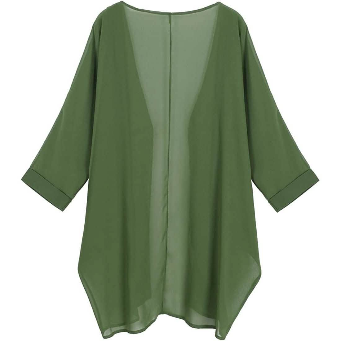 Women's Floral Print Sheer Chiffon Loose Kimono Cardigan Capes DailySale