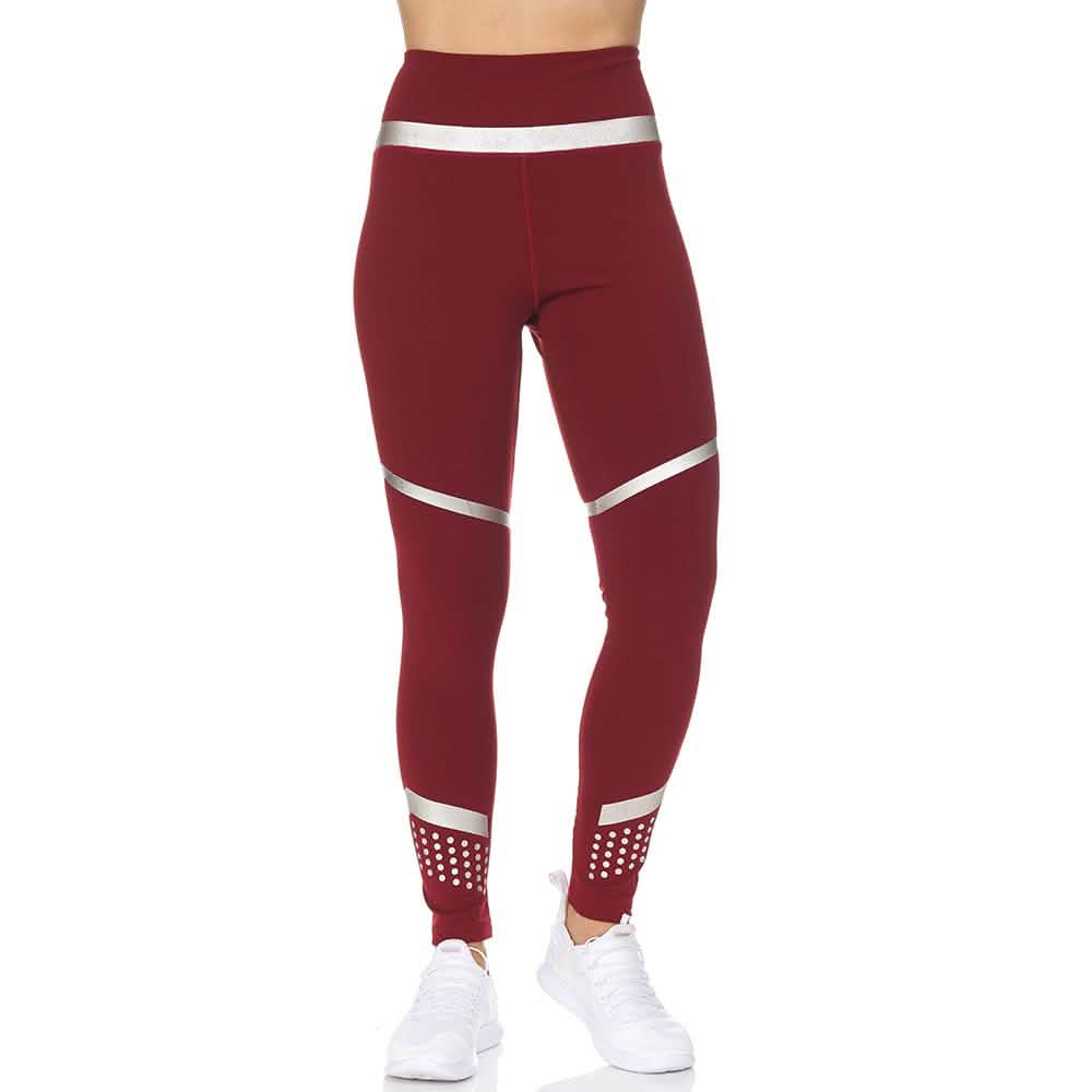 Women's High Waist Active Full Length Leggings With Rubber Print Detail DailySale