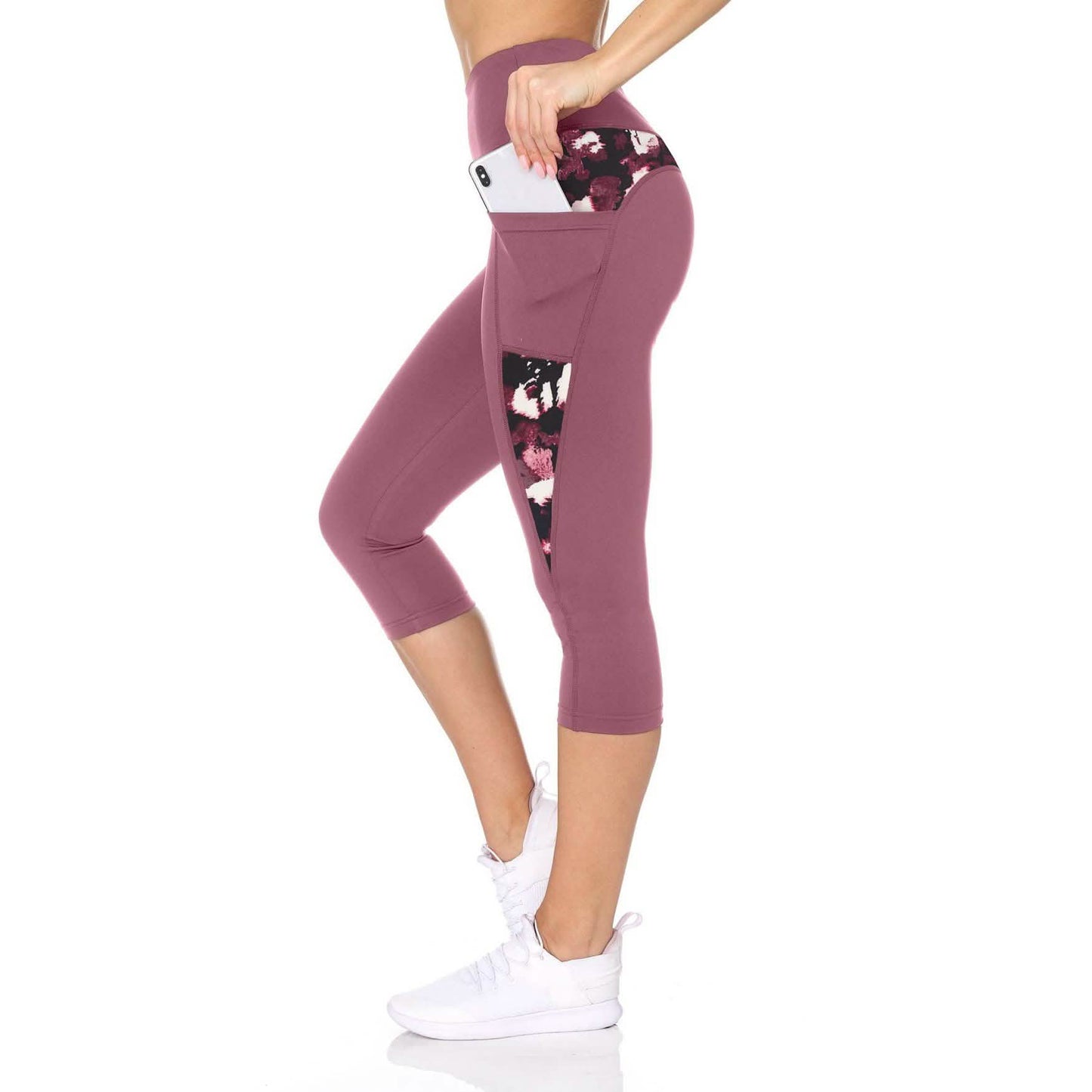 Women's High Waist Capri With Floral Print & Pockets DailySale