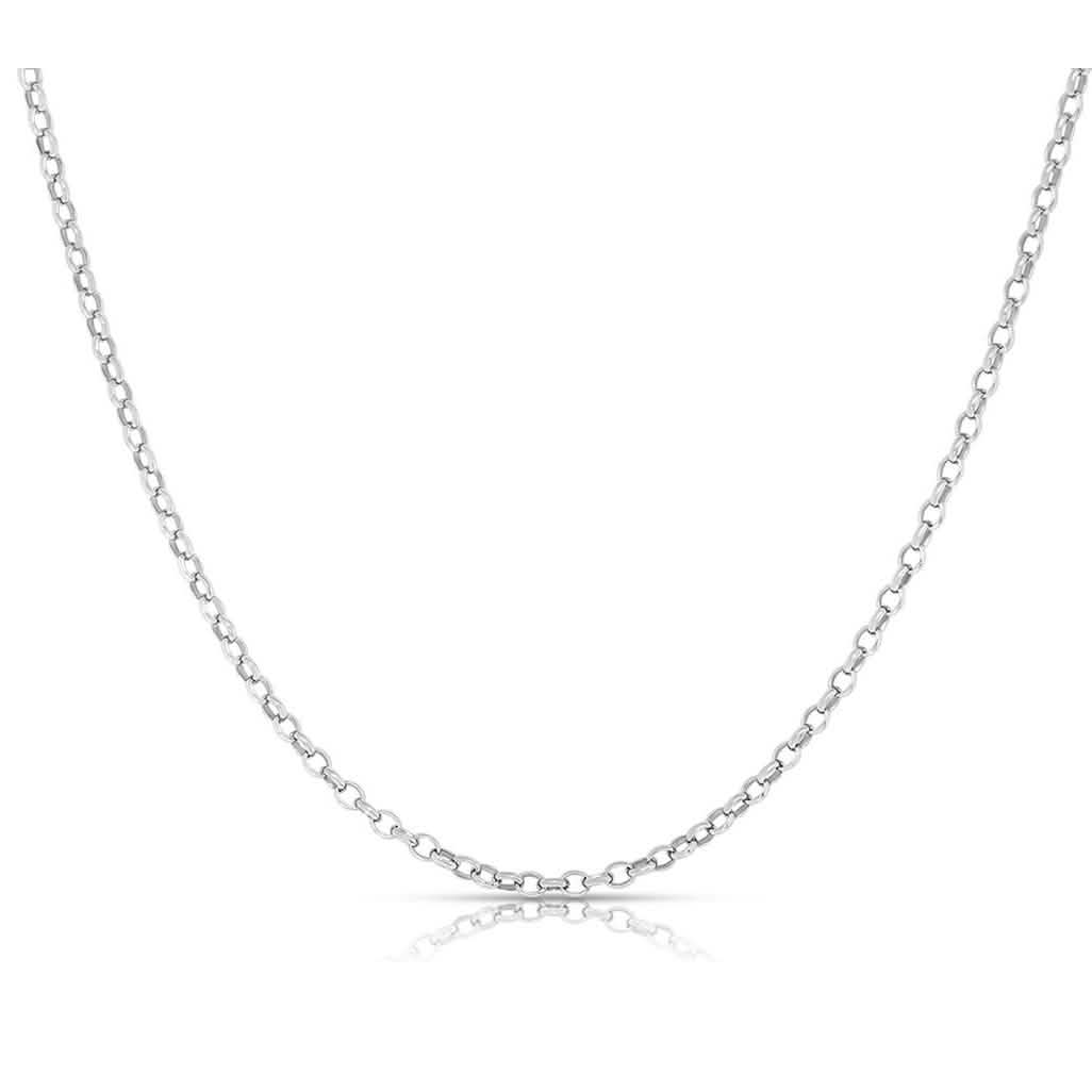 Women's Italian Rolo Link Chain in Solid Sterling Silver DailySale
