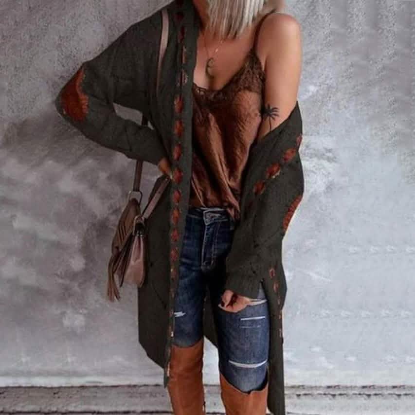 Women's Knitted Color Block Hooded Cardigan Sweater DailySale