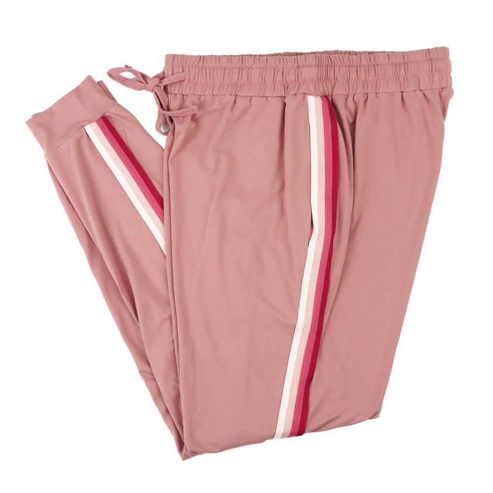 Women's Lightweight Elastic Sweat Pants Varsity Joggers with Drawstring Tie DailySale
