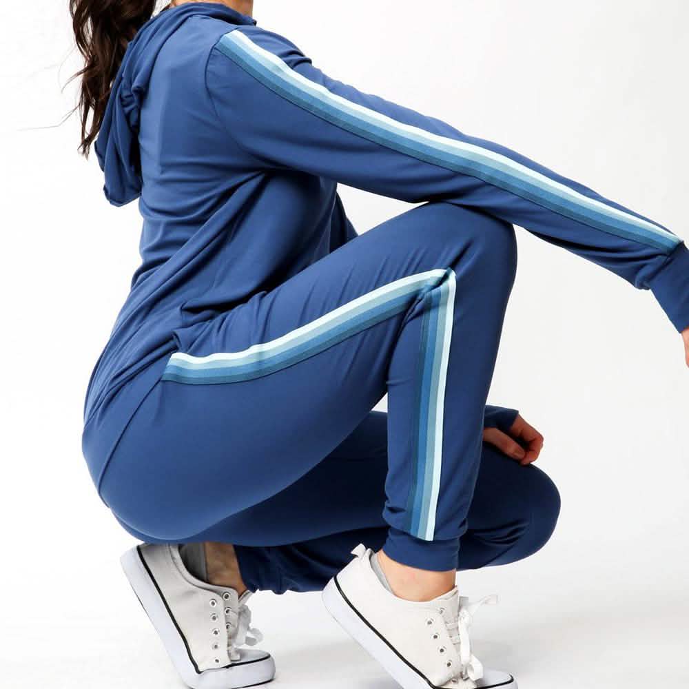 Women's Lightweight Elastic Sweat Pants Varsity Joggers with Drawstring Tie DailySale