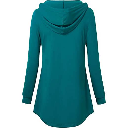 Women's Long Sleeve Hooded Tunic Tops DailySale