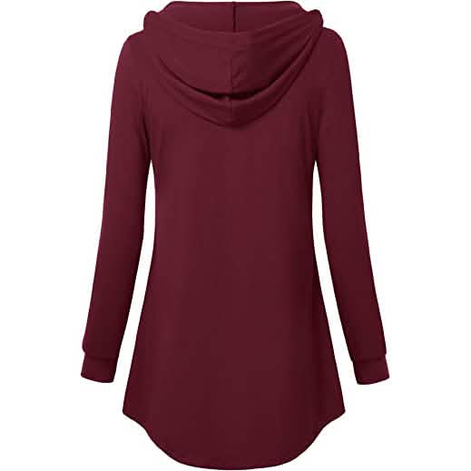 Women's Long Sleeve Hooded Tunic Tops DailySale
