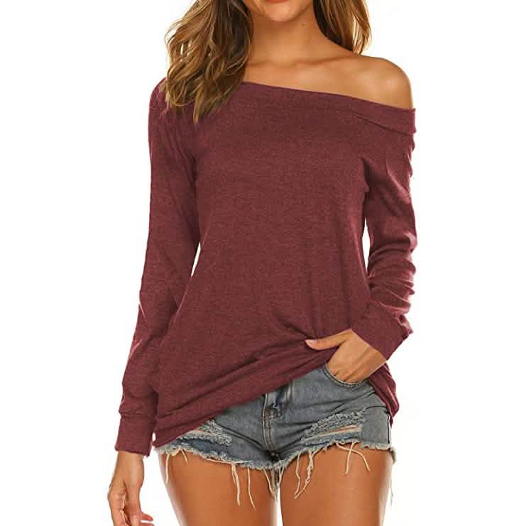 Women's Long Sleeve Off Shoulder Top DailySale