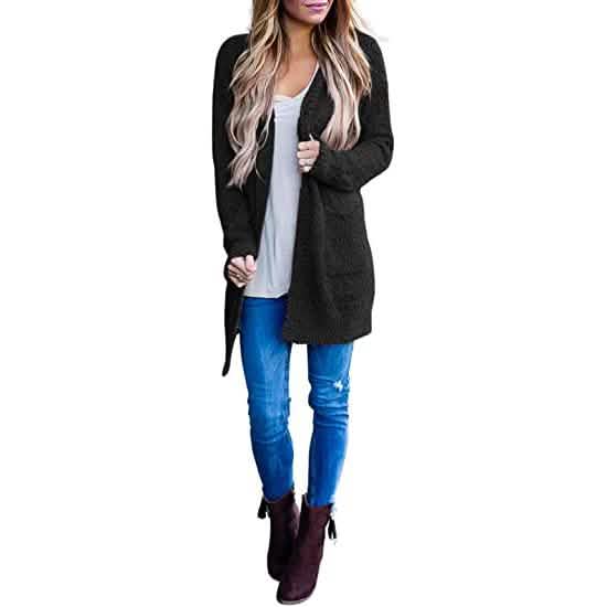 Women's Long Sleeve Soft Chunky Knit Sweater Coat DailySale