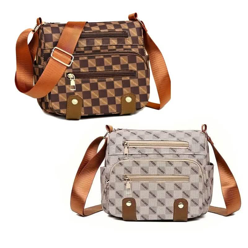 Women's Multi Pocket Plaid Pattern Crossbody Bag DailySale