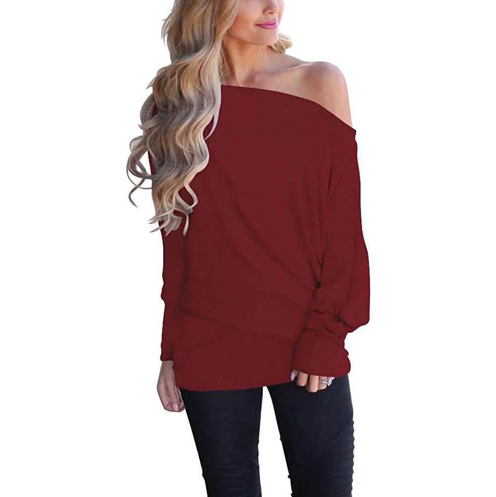 Women's Off-Shoulder Long-Sleeved Top DailySale
