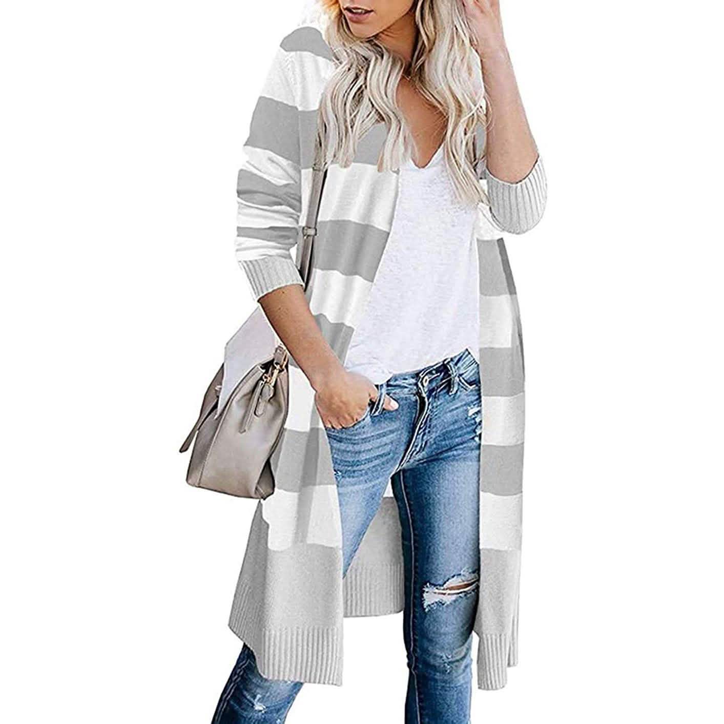 Women’s Open Front Long Cardigan Long Sleeves Lightweight Knit Fall Sweater DailySale