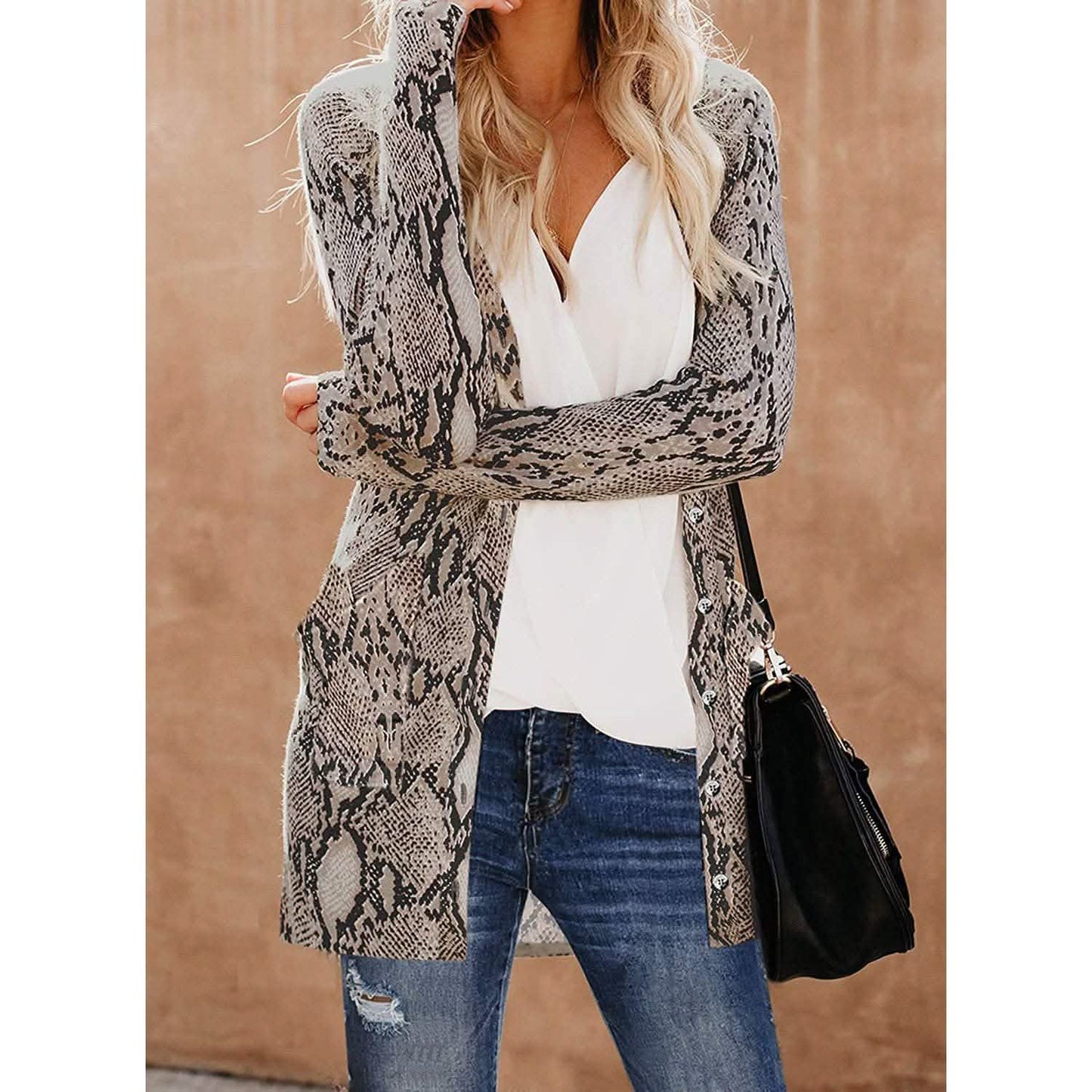 Women's Open Front Printed Cardigans Sweaters Thin Coats Jackets Outerwear DailySale