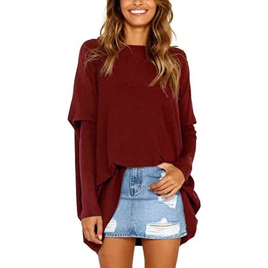 Women's Plain Oversized Loose Fitting Tunic Top DailySale