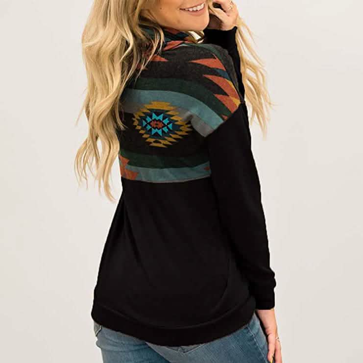 Women's Quarter Zip Color Block Pullover Sweatshirt DailySale