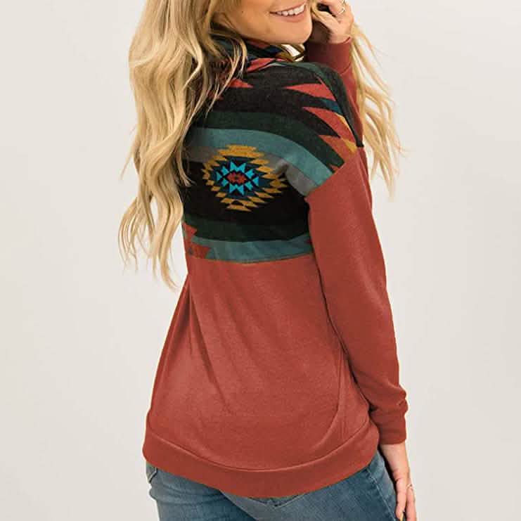 Women's Quarter Zip Color Block Pullover Sweatshirt DailySale