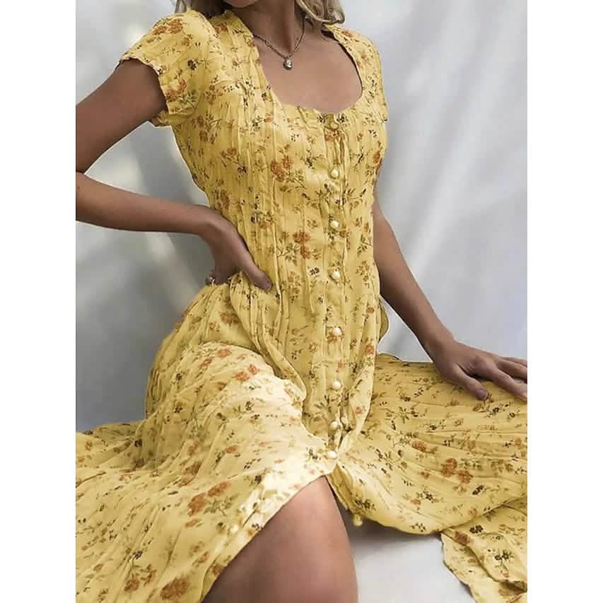 Women's Shift Short Sleeve Floral Print Dress DailySale