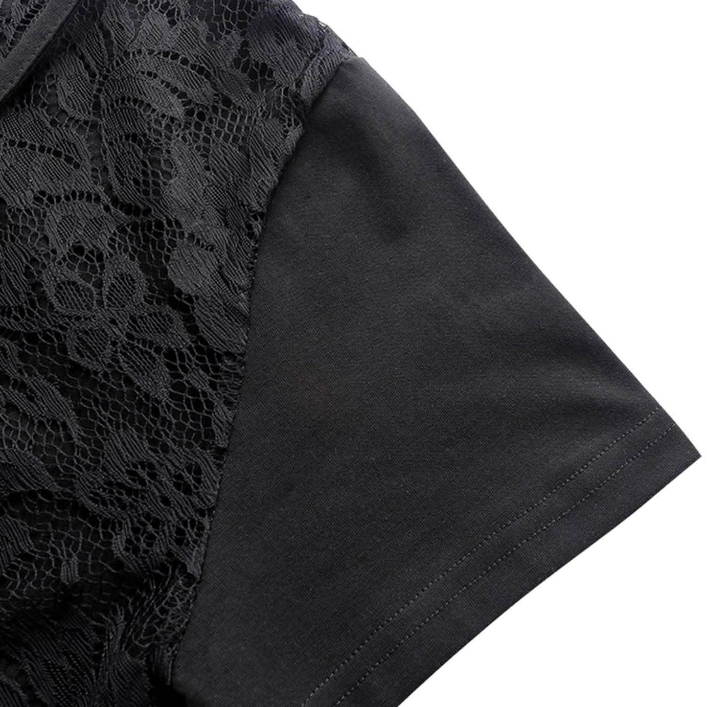 Women's Short Sleeve Back Lace Top Blouse DailySale