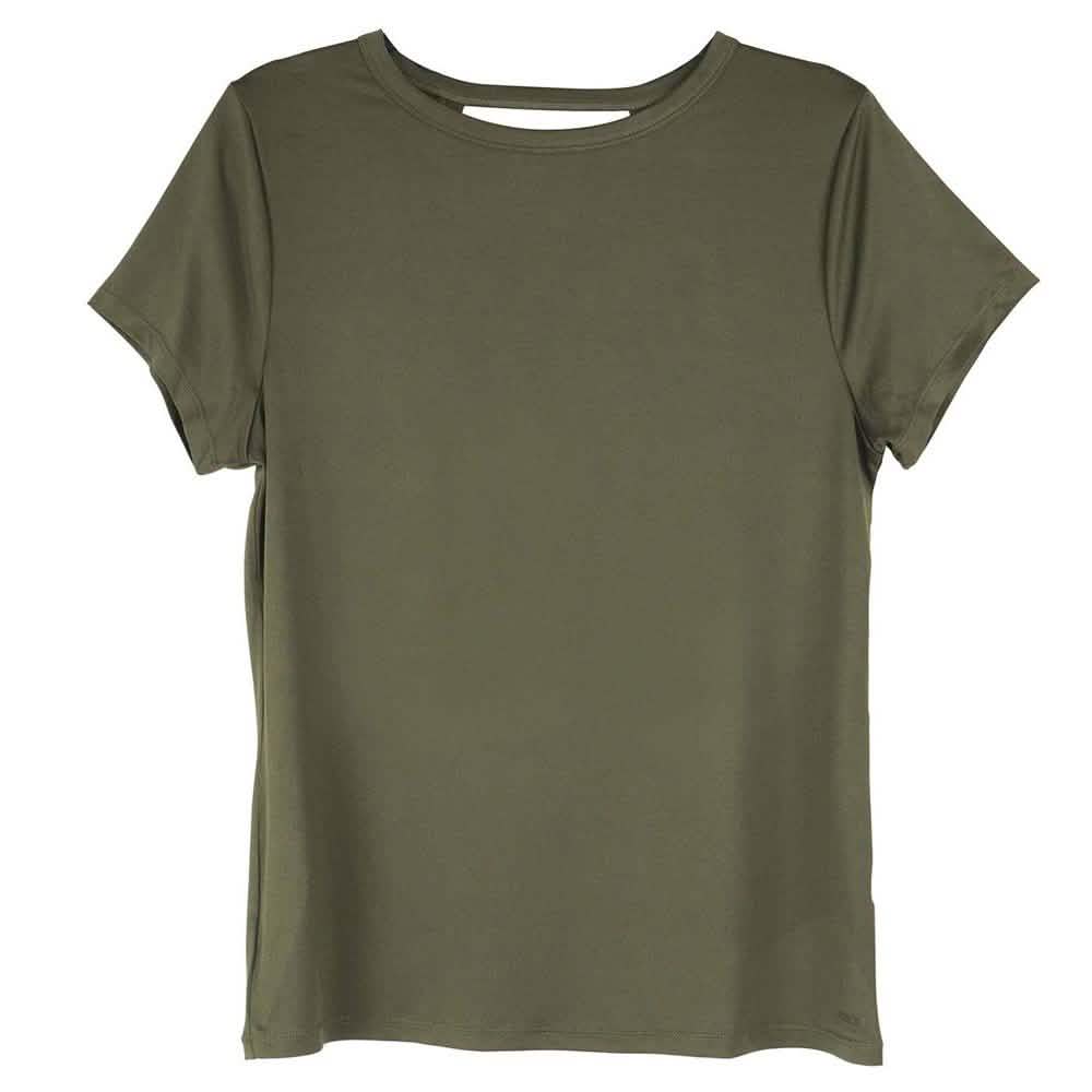 Women's Short Sleeve Criss Cross Open Back Solid T-Shirt Blouse DailySale