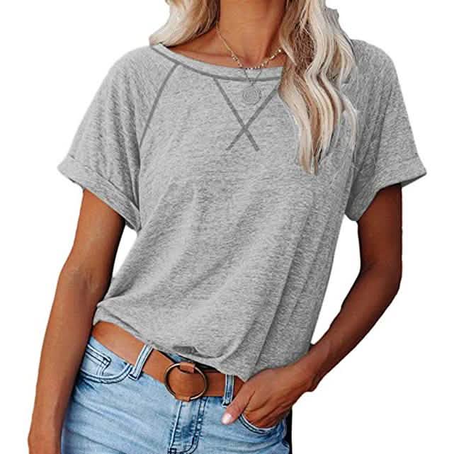 Women's Short Sleeve Raglan Crewneck T Shirts DailySale