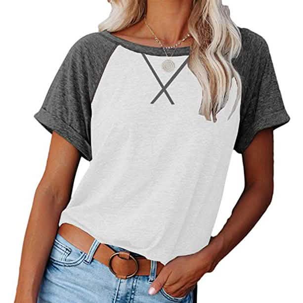 Women's Short Sleeve Raglan Crewneck T Shirts DailySale