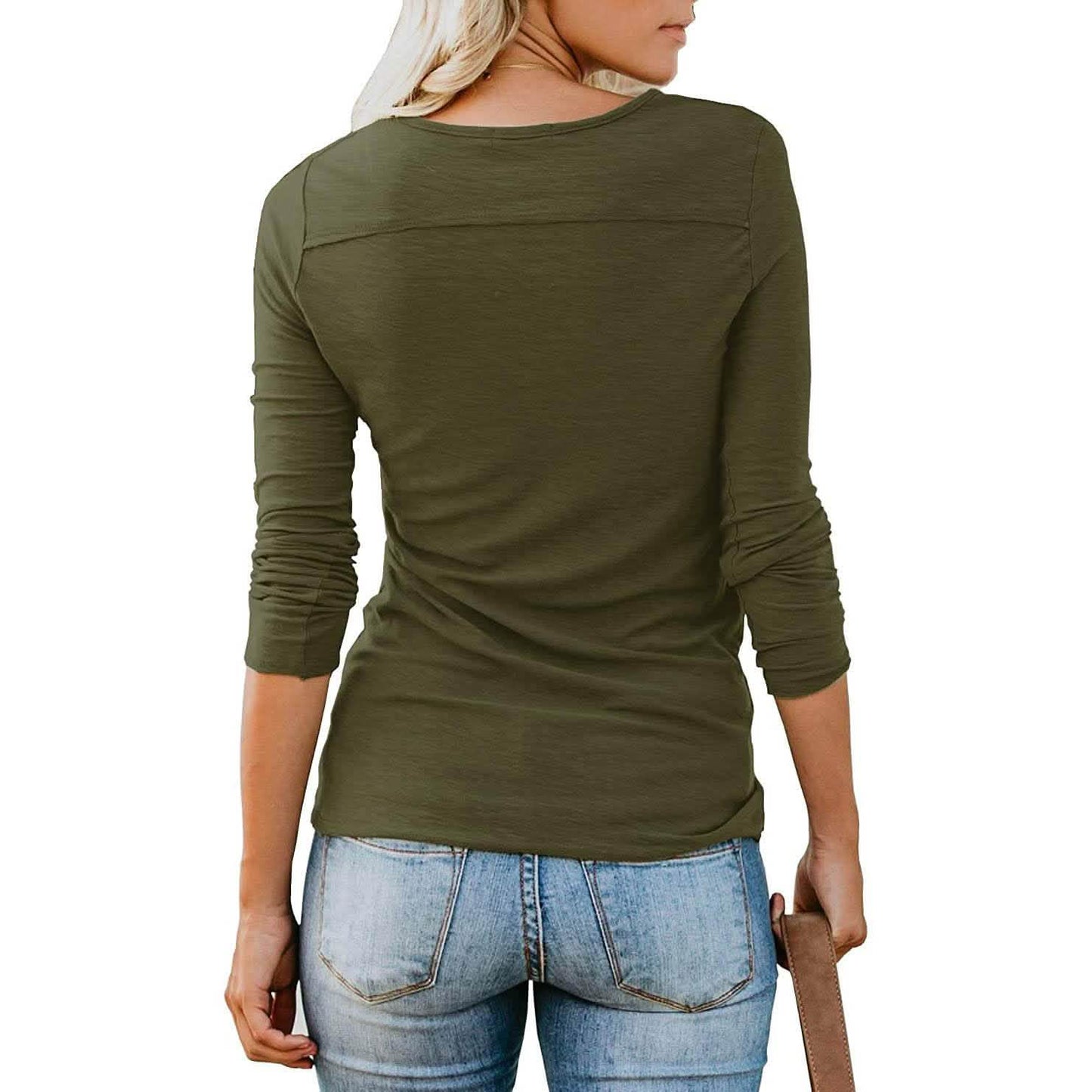 Women's Short/Long Sleeve Henley Button up T Shirt Casual Basic Tops Blouse DailySale