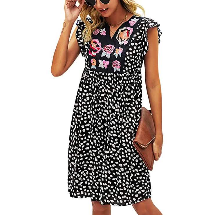 Women's Summer Leopard V Neck Bohemia Dress DailySale