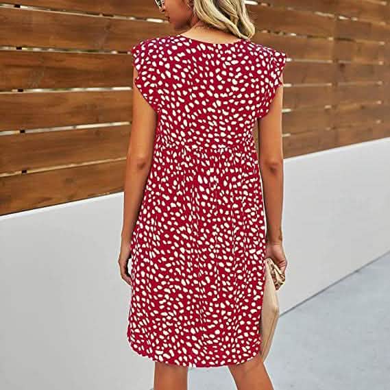 Women's Summer Leopard V Neck Bohemia Dress DailySale