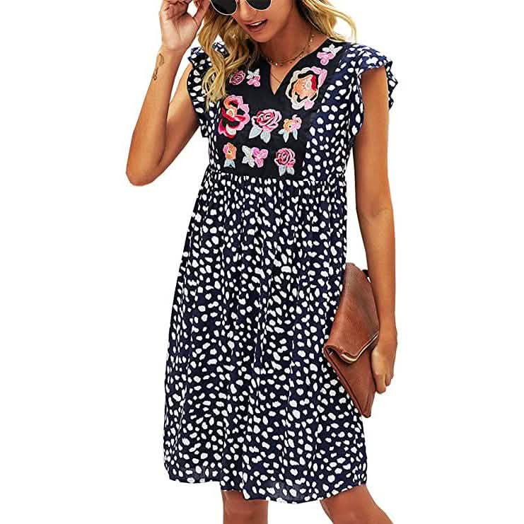 Women's Summer Leopard V Neck Bohemia Dress DailySale
