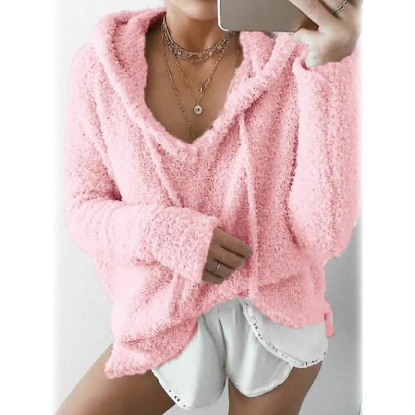 Women's Teddy Coat Plain Daily Basic Loose Hoodie DailySale