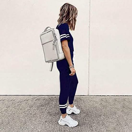 Women's Two Piece Outfits Casual Tracksuits Short Sleeve Sweatsuits with Pockets DailySale