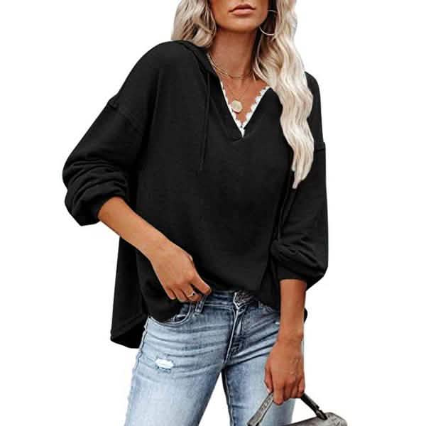 Women's V-neck Pullover Hoodie Sweater DailySale